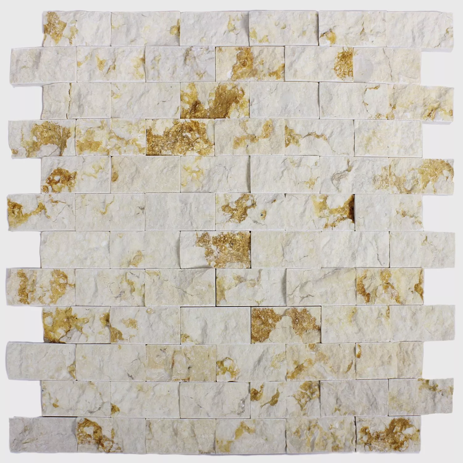 Sample Mozaïektegel Natuursteen Brick Splitface D Beige