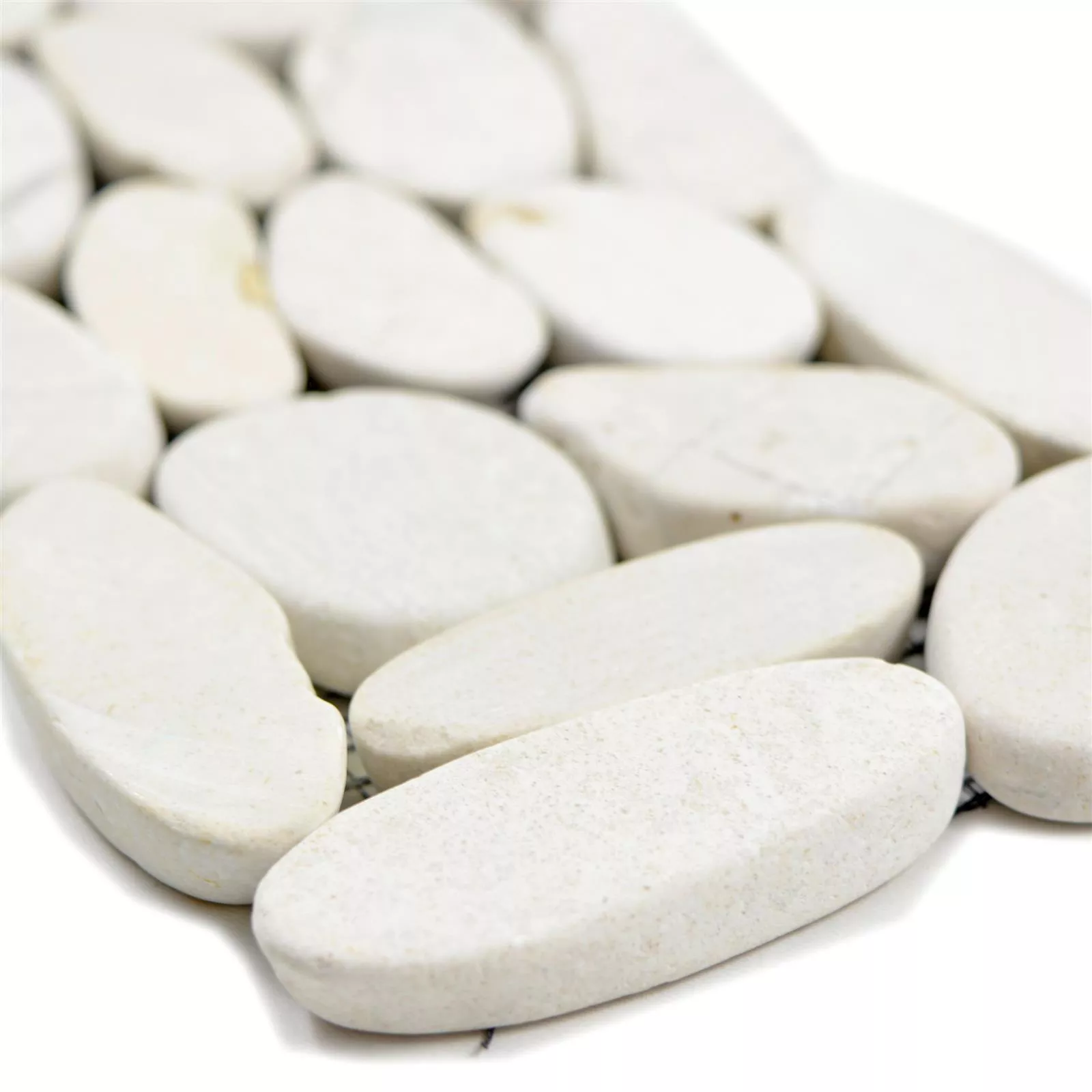 Kiezelsteen Tegelranden Chenoa Wit 10x30cm Kiezelsteen Tegelranden Chenoa Wit 10x30cm