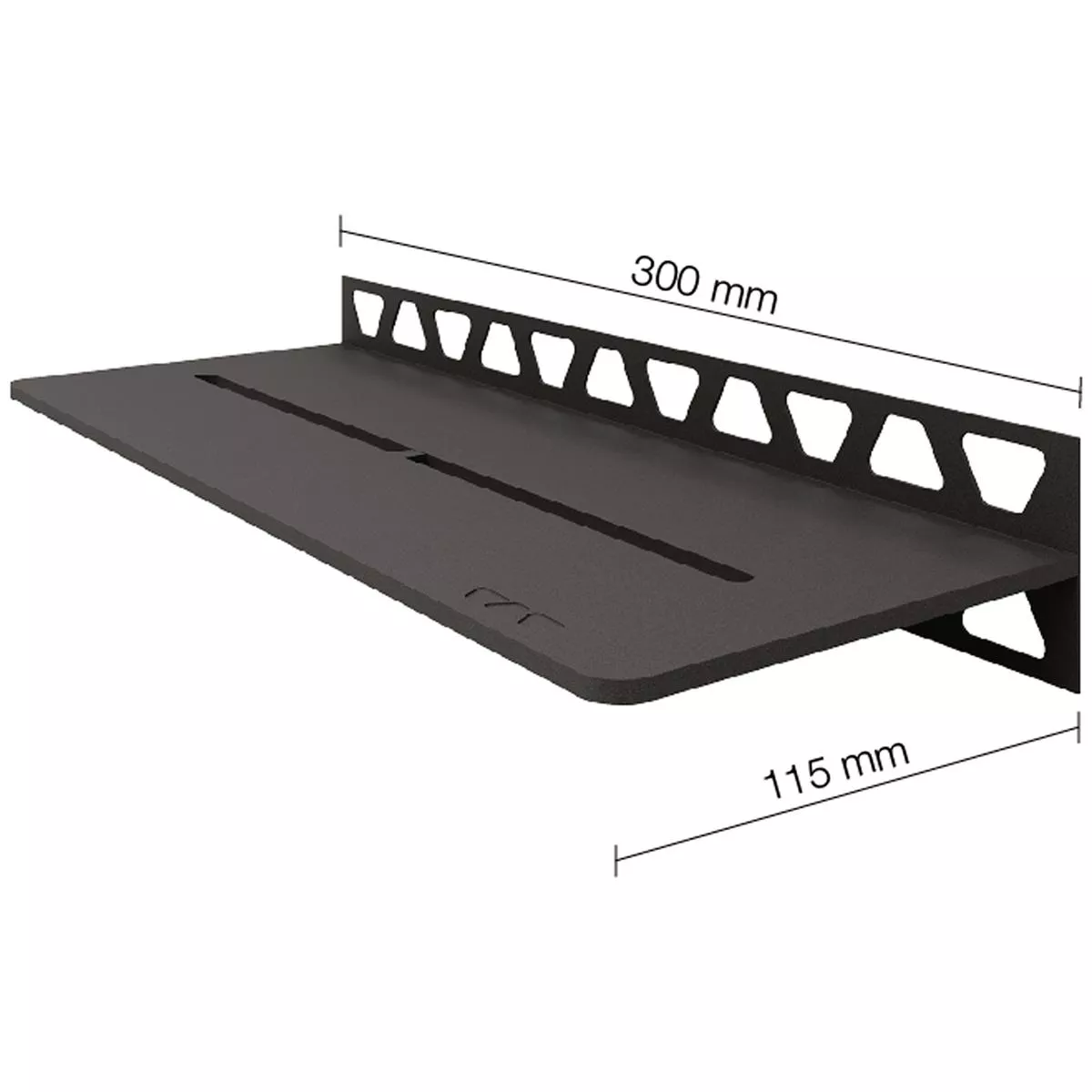 Doucheplank wandplank Schlüter rechthoek 30x11,5cm puur antraciet