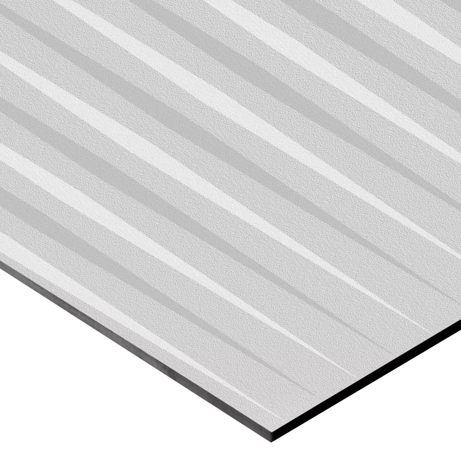 Wandtegels Vulcano Stripes Decor Gerectificeerd Lichtgrijs 60x120cm
