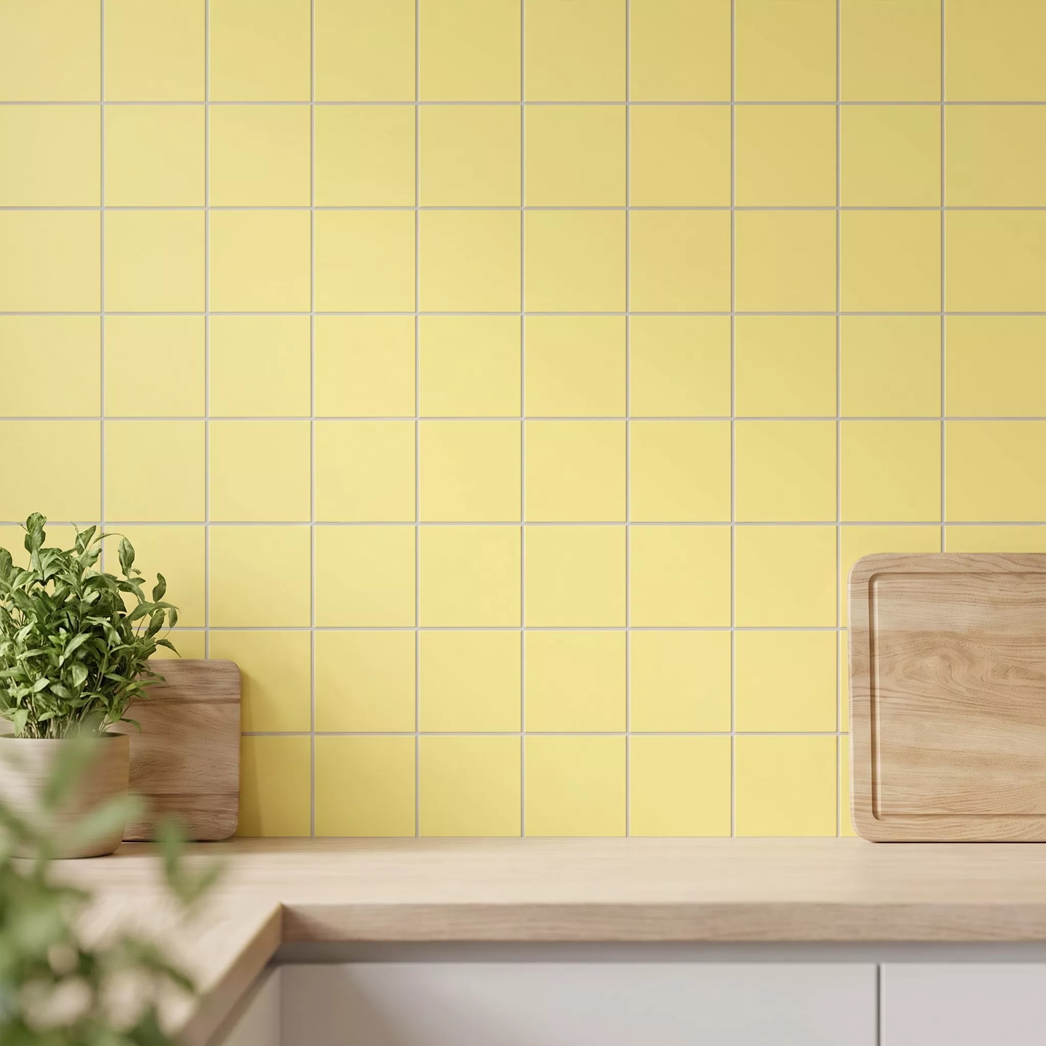 Metro tegel Geel Mat 15x15 cm Zonder Facet Miona Amarillo