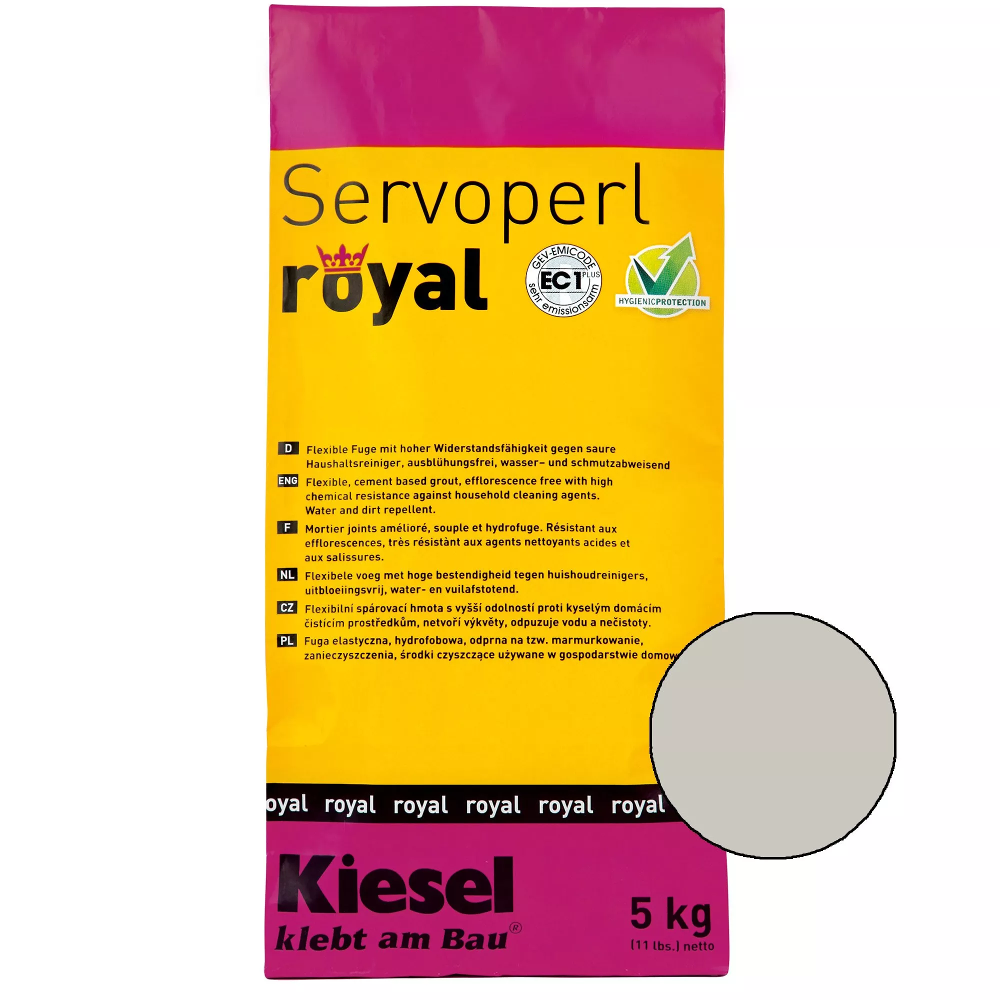Kiesel Servoperl Royal - Flexibele, Water- En Vuilafstotende Voeg (5KG Zilvergrijs)