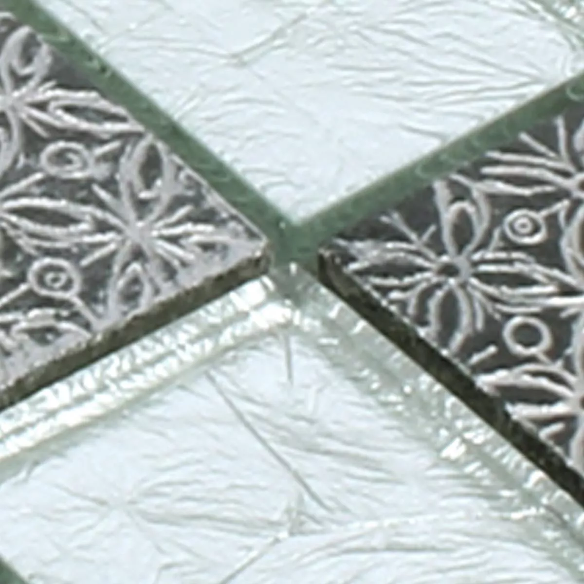 Sample Mozaïektegel Glas Natuursteen Friesia Zilver