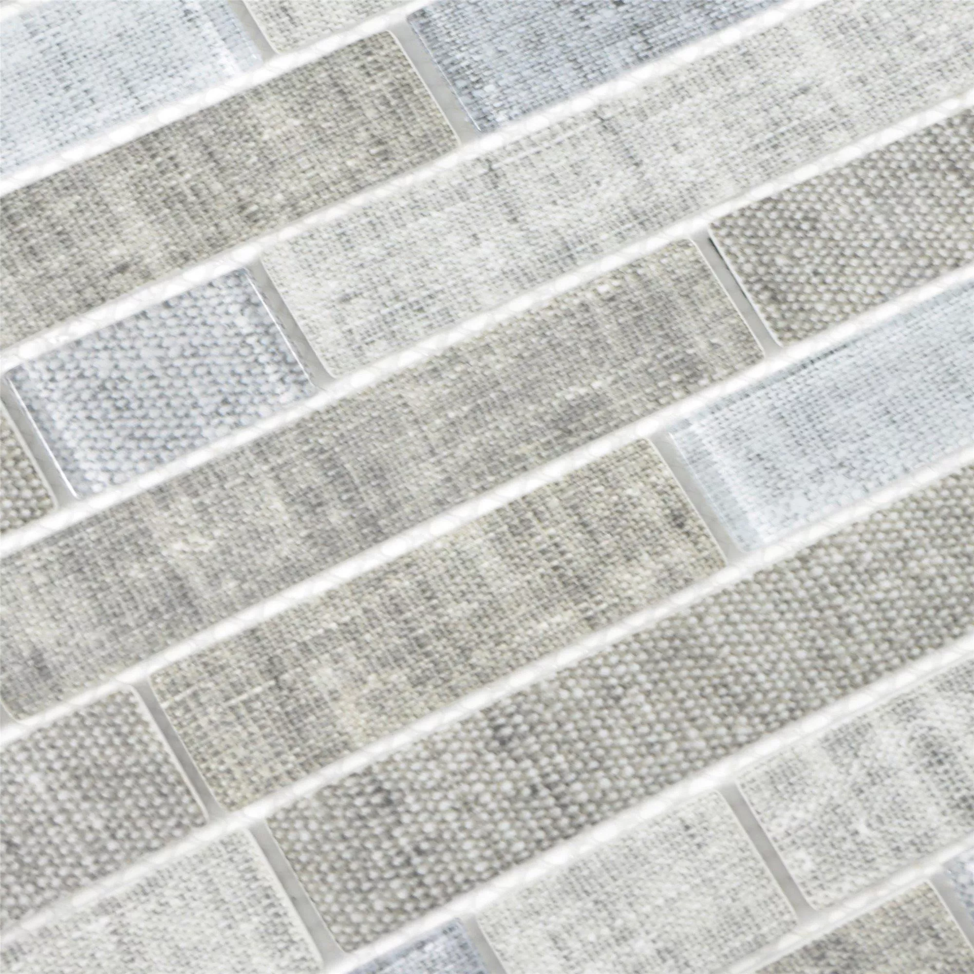 Glasmozaïek Tegels Lyonel Textiel Optiek Brick Grijs